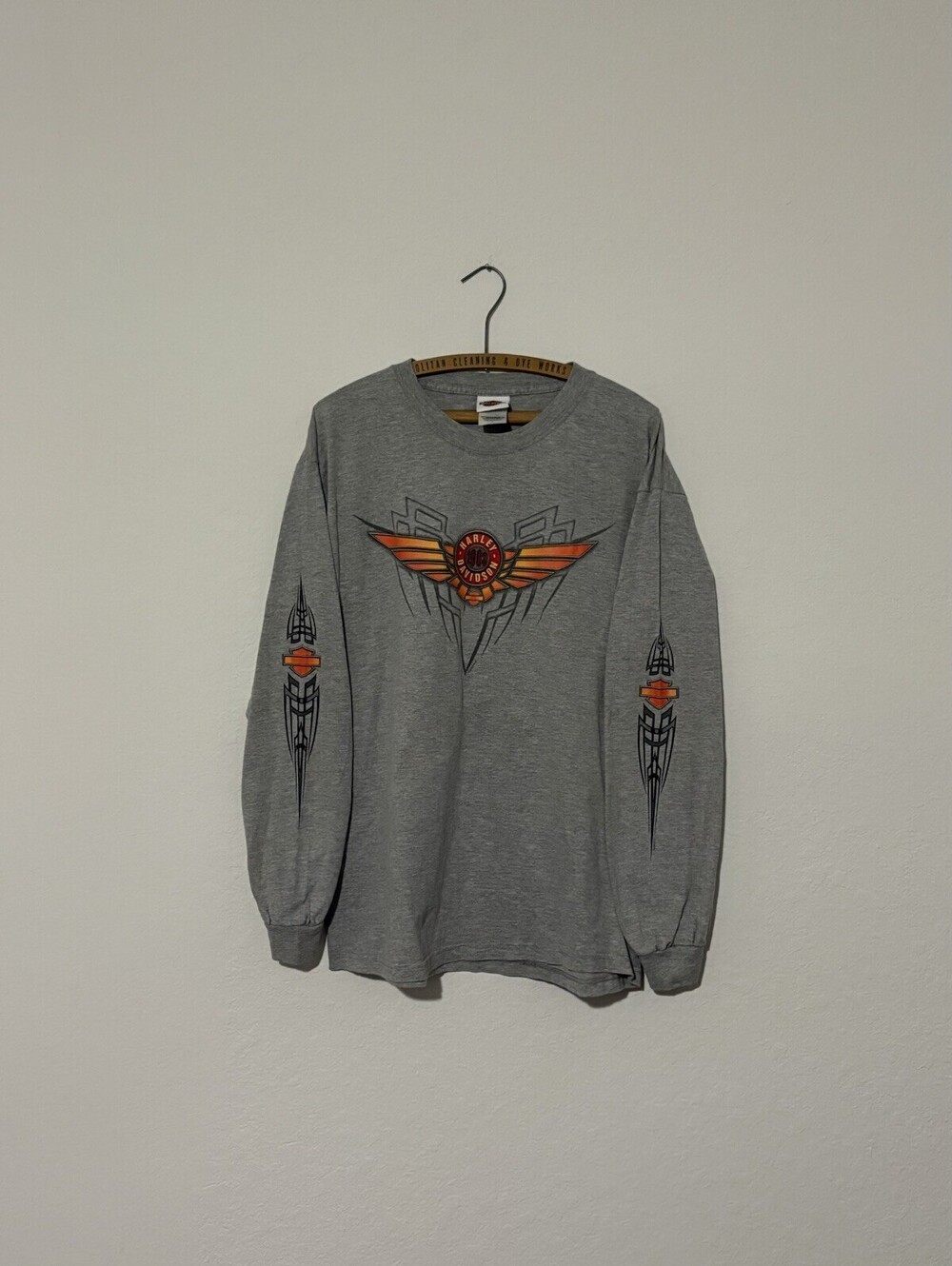 Vintage Harley Davidson Raymond Minnesota 2004 Gray Long Sleeve Hits Size Large